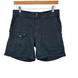 Anthropologie The Wanderer Womens Cotton Linen Blend Shorts Size 27 Blue